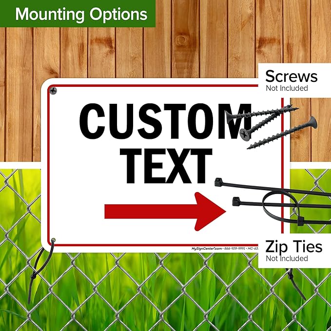 Custom Arrow, Custom Directional Sign, Right Arrow, 7x10 Inches, Rust Free .040 - Image 5