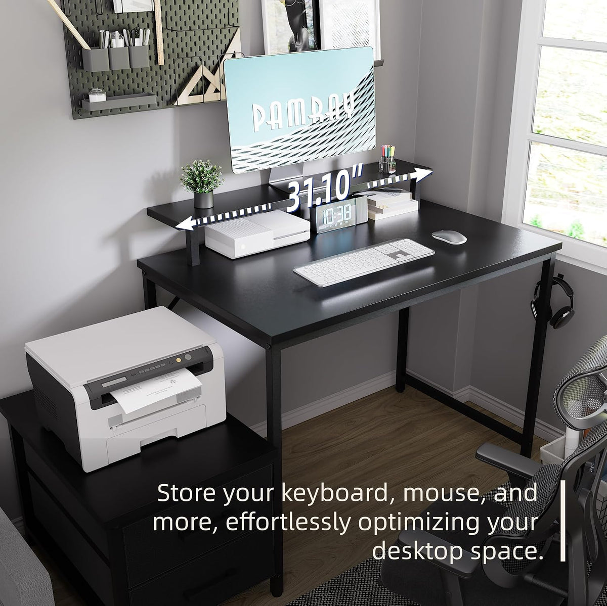 Pamray 50 Inch Small Computer Desk with Drawers and Storage