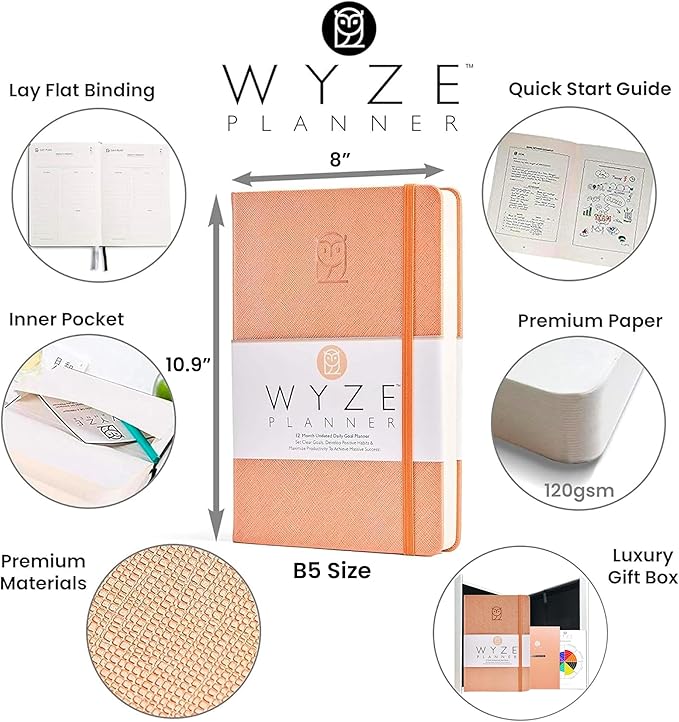 Wyze Planner Undated Daily Planner – 1-Year B5 Productivity Organizer - Image 2