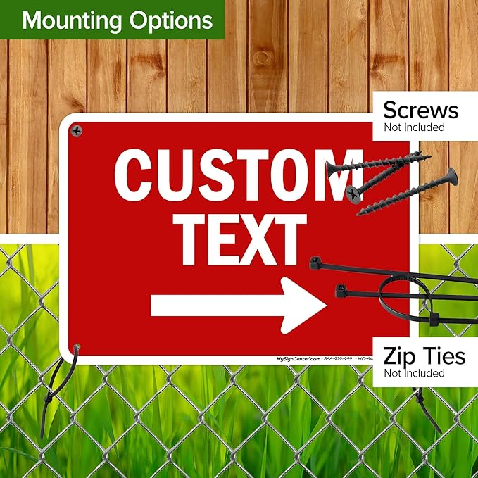 Custom Arrow, Custom Directional Sign, Right Arrow, 7x10 Inches, 55 mil thick - Image 5
