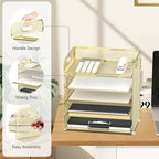 Supeasy 5 Trays Paper Organizer Letter Tray - Image 3