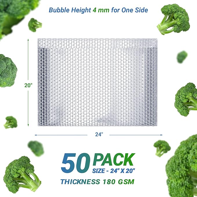 Amiff Silver Thermal Bubble Mailer, 24 x 20 Inches. 50 Pack Metallic Bubble - Image 2