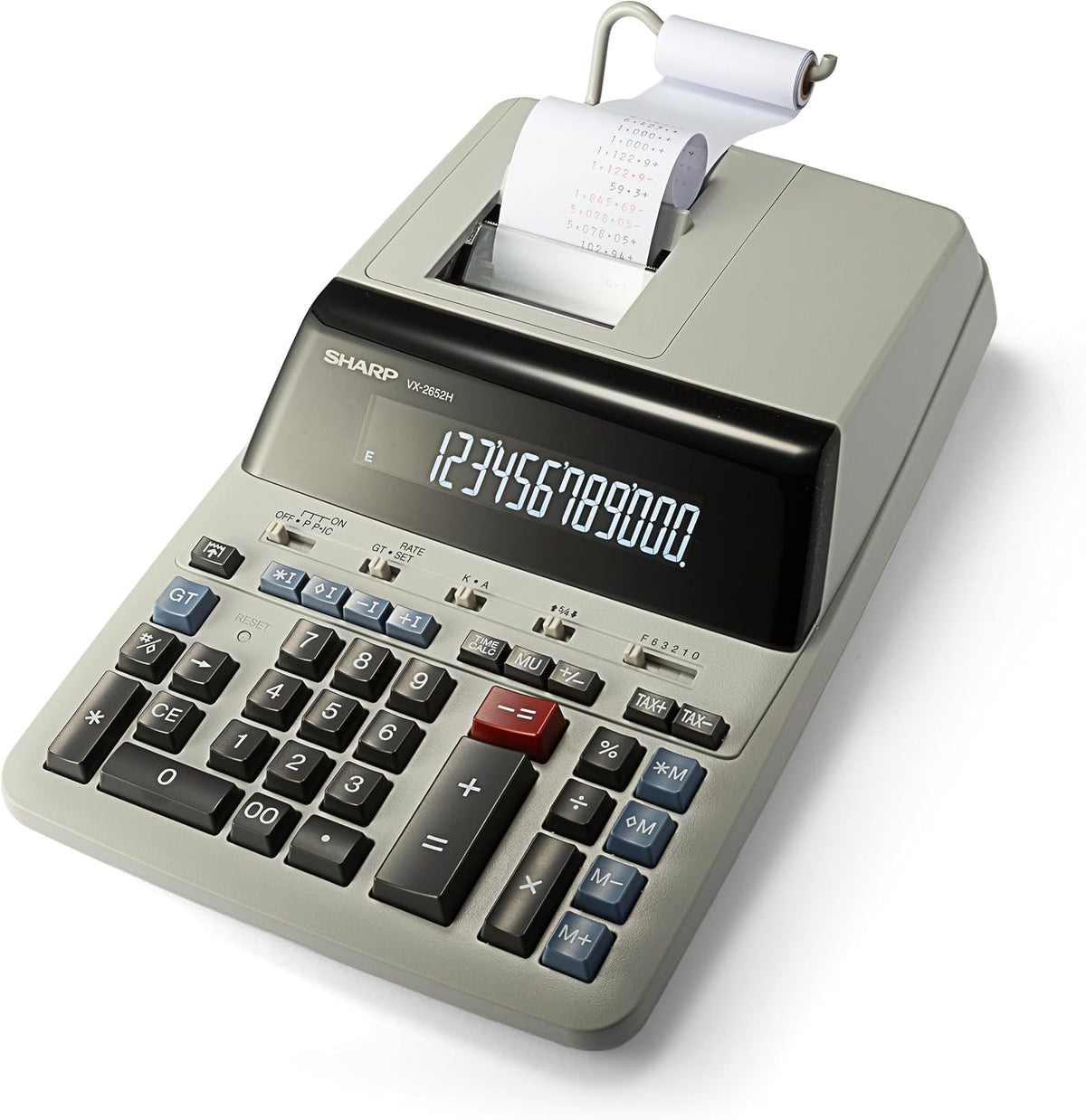 Sharp 12-Digit Print Calculator Desktop Size Adding Machine, Large Easy-to-Read