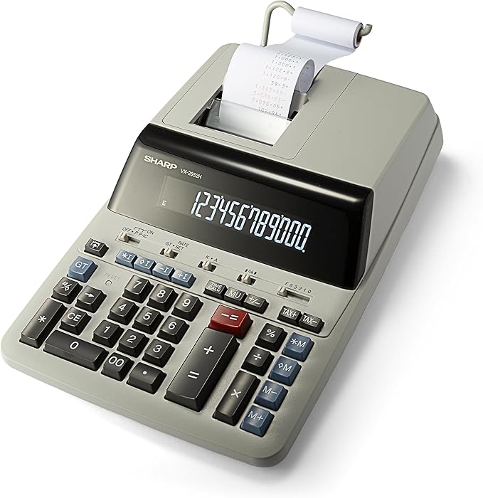 Sharp 12-Digit Print Calculator Desktop Size Adding Machine, Large Easy-to-Read by SHARP