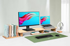 Aothia Large Dual Monitor Stand Riser, Solid Wood Desk Shelf - Image 8