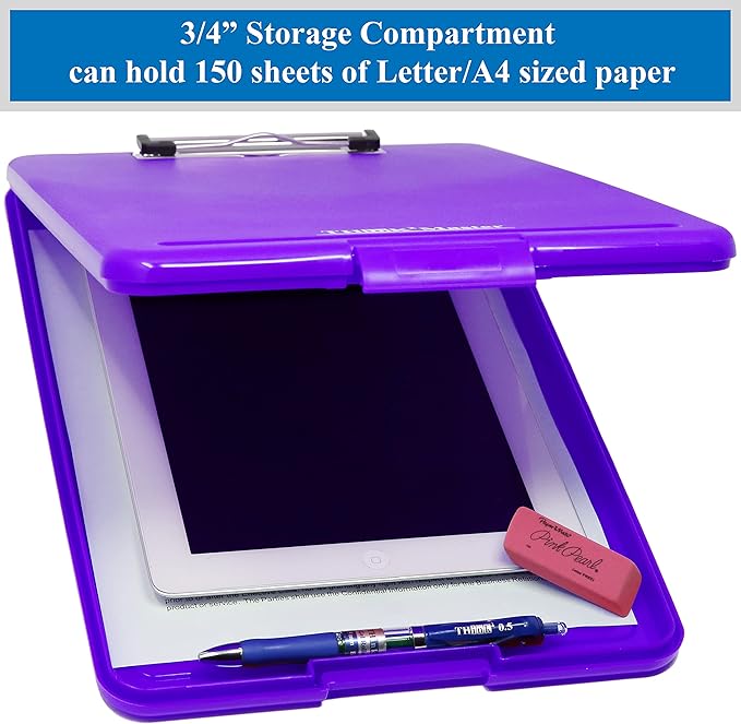 Think2Master Purple Plastic Storage Clipboard. | 25% Heavier & Sturdier| Heavy - Image 4