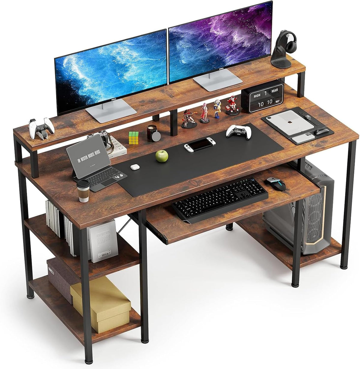 VERMESS 48Inch Computer Desk, Home Office Desks with Keyboard Tray, Gaming De...