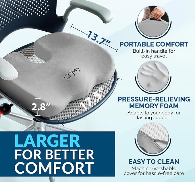 ComfiLife Gel Enhanced Seat Cushion – Office Chair Cushion – Non-Slip Gel & - Image 5