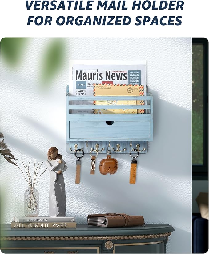 Rebee Vision Rustic Mail Organizer Wall Mounted - Image 4