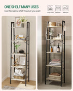 Hzuaneri Ladder Shelf, Bookshelf Bookcase, Freestanding Corner Storage Shelve - Image 4