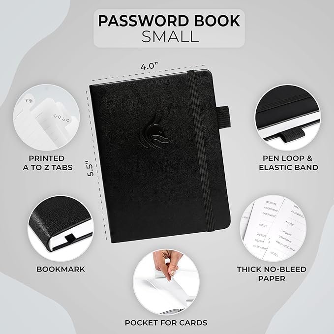 Clever Fox Password Book with alphabetical tabs. Internet Address Organizer - Image 2