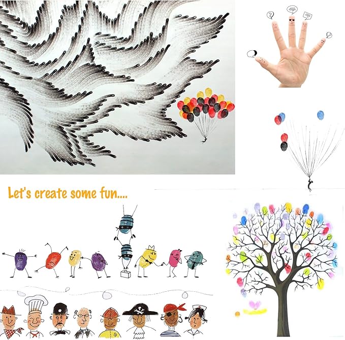 Lsushine Craft Ink Pad Stamps Partner DIY Color, 20 Colors Rainbow Finger Ink - Image 4