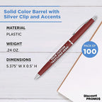 DISCOUNT PROMOS Custom Langham Ballpoint Pens Set of 100, Personalized Bulk Pack - Image 4