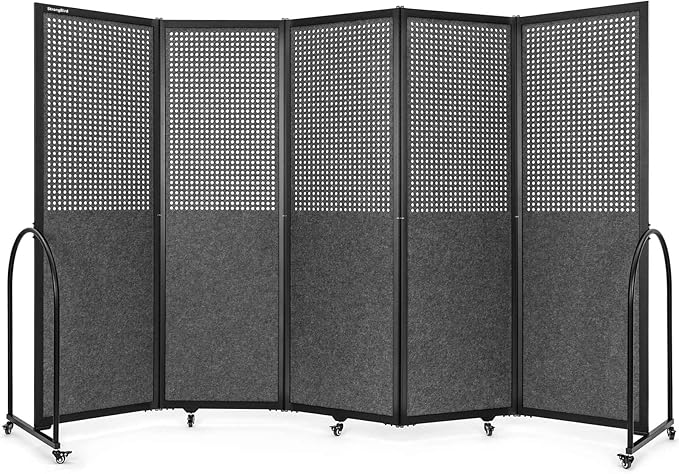 Folding Room Partition, Freestanding Privacy Divider, Portable Office Divider by StrongBird