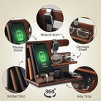 SHARPSPACE Night Stand Organizer – Wood Phone Docking Station, 360° Rotating - Image 4