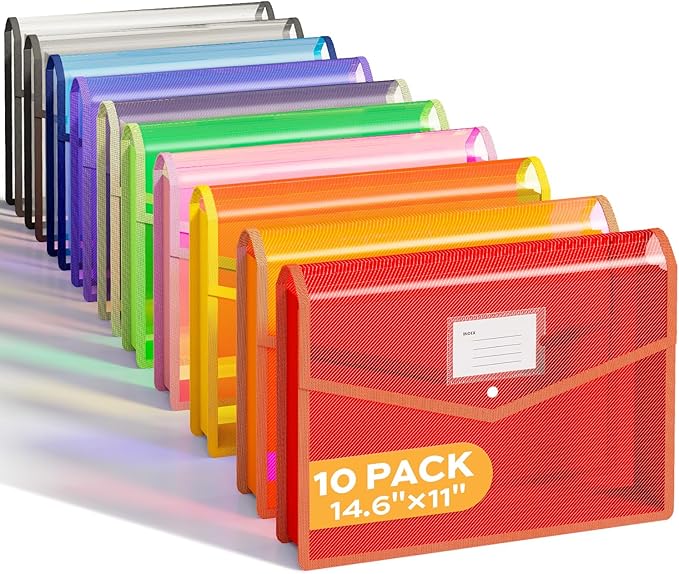 Deli 10 Pack Plastic Expanding File Folder, Folders by delioffice