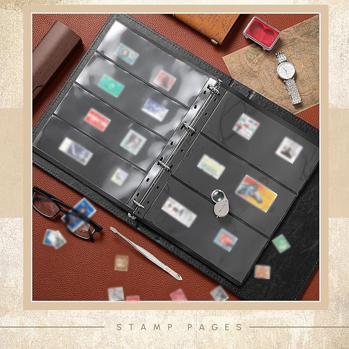 Lewtemi Stamp Collecting Albums Set Stamp Collection Book Include 20 Pages - Image 6