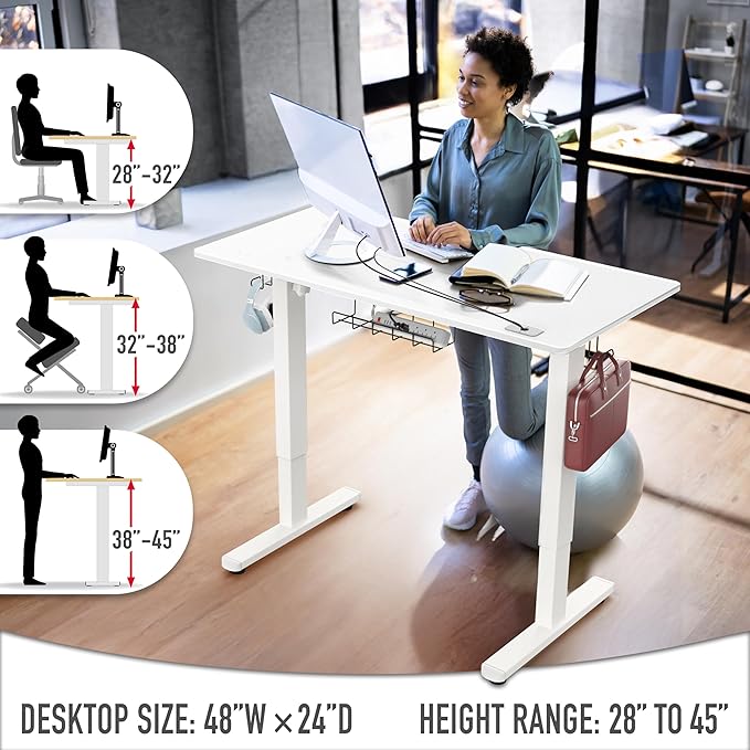 SHW 48-Inch Electric Height Adjustable Standing Desk - Image 6