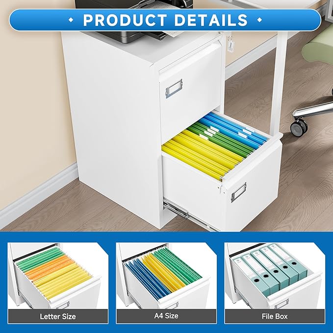 BYNSOE 2 Drawer File Cabinet - Image 6