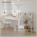 4NM No Assembly Folding Bookshelf Storage Shelves 3 Tiers Vintage Bookcase - Image 3
