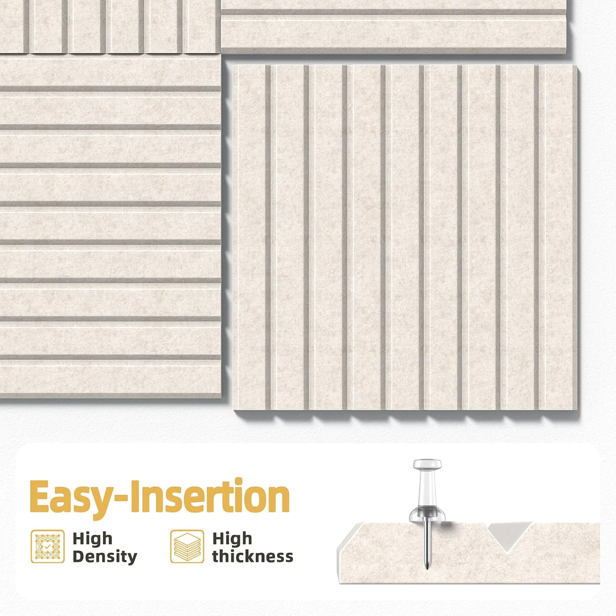 Large Cork Board for Walls Fine-Stripe Bulletin Board with 60 Adhesive Tabs