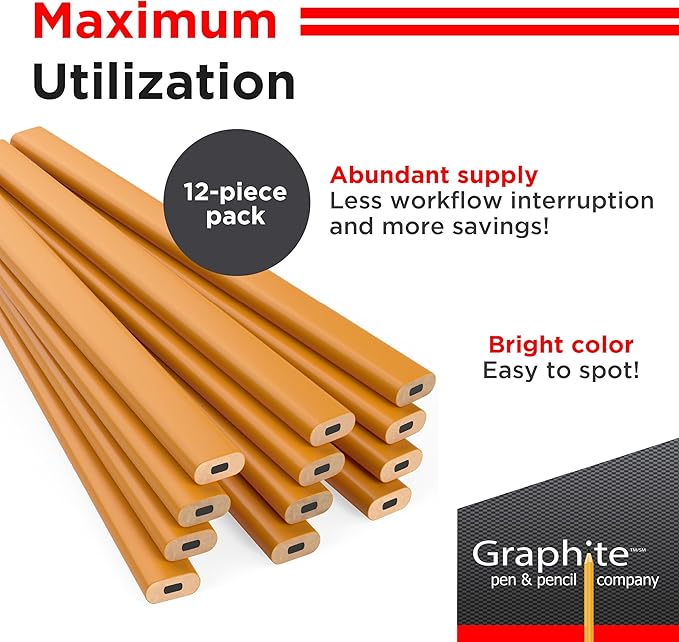 GRAPHITE Hard Lead Carpenter Pencils Bulk - Image 3