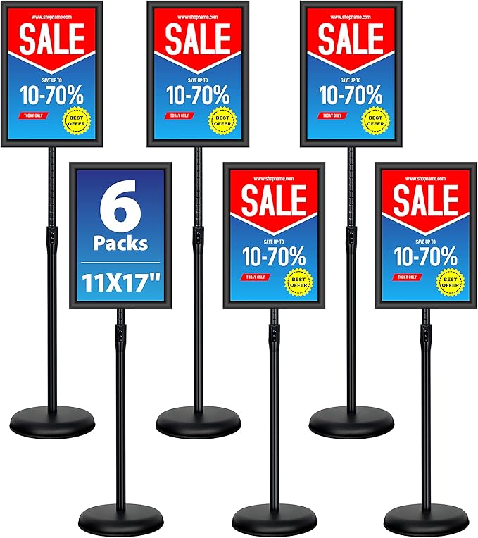 VAIIGO 6Packs 11x17 Inch Adjustable Pedestal Poster Sign Stand, Heavy Duty by VAIIGO