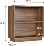 ChooChoo 2-Tier Bookcase, Small Wooden Bookshelf, Farmhouse Bookshelf - Image 3