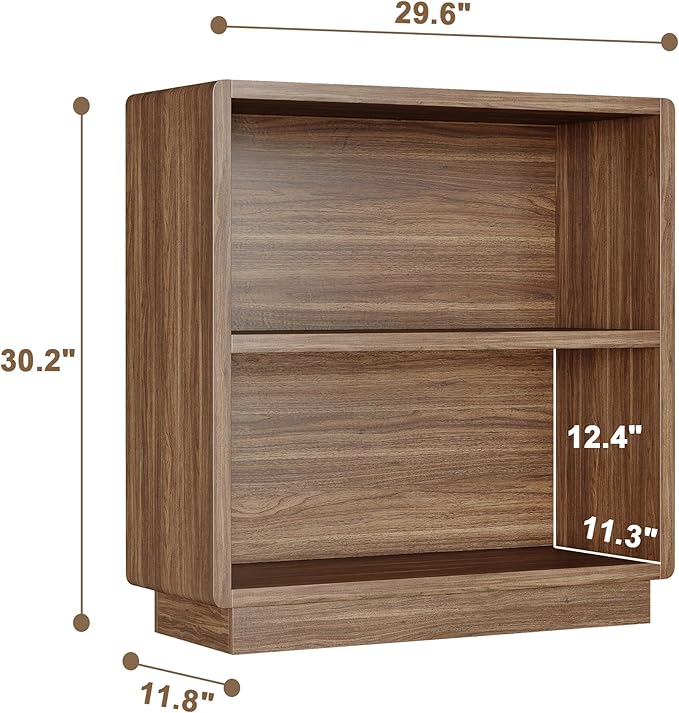 ChooChoo 2-Tier Bookcase, Small Wooden Bookshelf, Farmhouse Bookshelf - Image 3