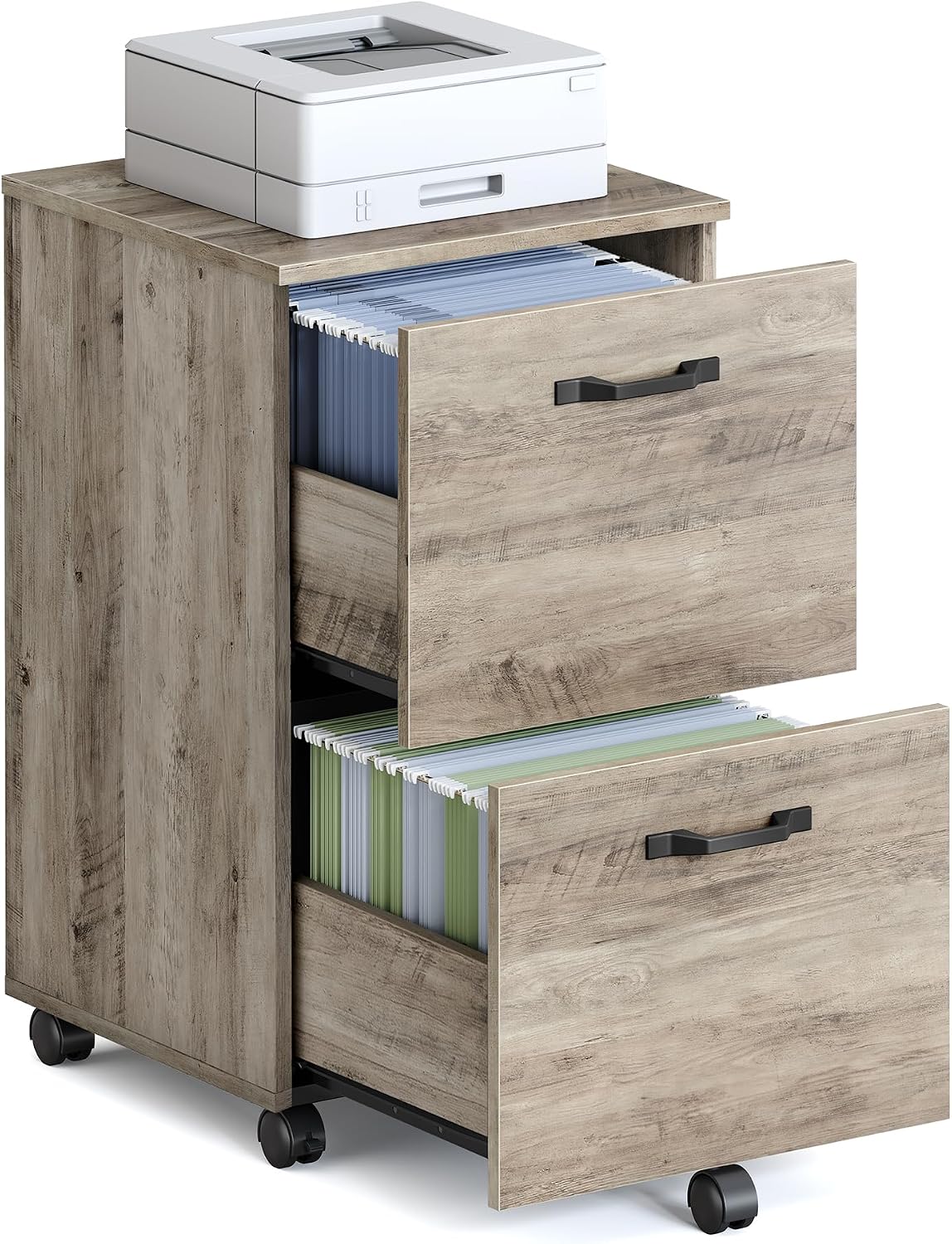 vasagle 2-drawer file cabinet, small rolling filing cabinet, main product view