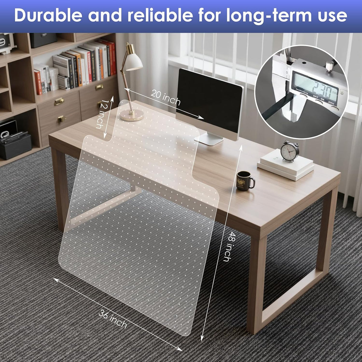 Kuyal Office Chair Mat for Carpet, 2 Pack Heavy Duty Computer Chair Mat