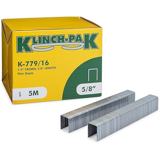 Klinch-Pak K-779/16, 5/8” Leg Length by 1/2" Wide Crown Heavy-Duty Galvanized by Klinch-Pak