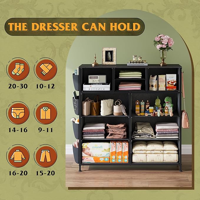 WLIVE Dresser for Bedroom with 10 Drawers, Fabric Dresser Chest of Drawers with - Image 5