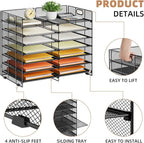 Marbrasse Desktop Literature Organizer, 12 Compartments Mesh Paper Organizer - Image 4