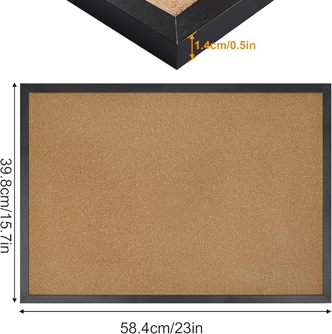 FEBSNOW Cork Board Bulletin Board 23 x 15.7Inches - Image 2