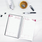 Brownline® 2026 DuraFlex Daily/Monthly Planner, Appointment Book, 12 Months, January to December, Twin-Wire Binding, 8" x 5", Black (CB634V.BLK-26)