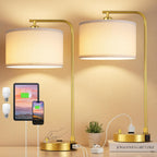 gold bedside lamps set of 2, fully dimmable, main product view