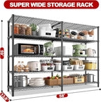 REIBII 5 Tier Wire Shelving Storage Shelves Loads 1430LBS, 2 Pack - Image 2