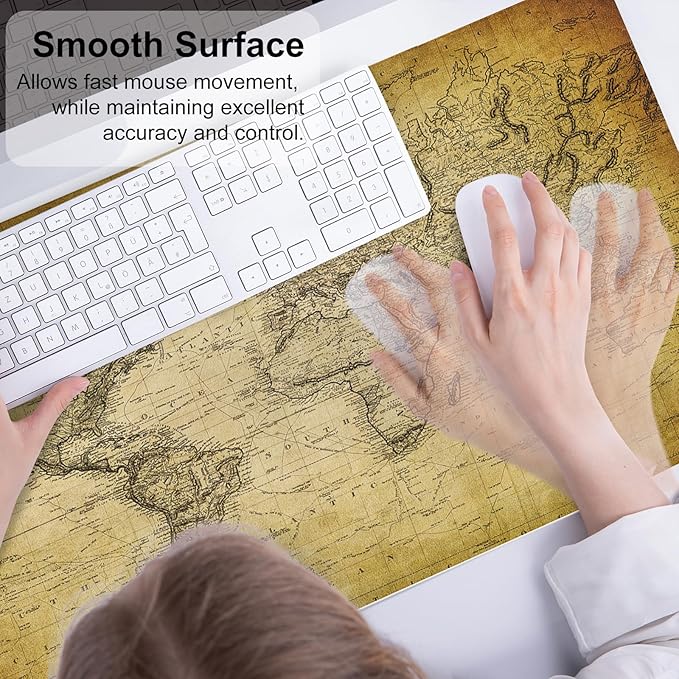 QIYI Large Desk Pad, Vintage Mouse Pad Desktop Decor, Waterproof PU Leather - Image 5