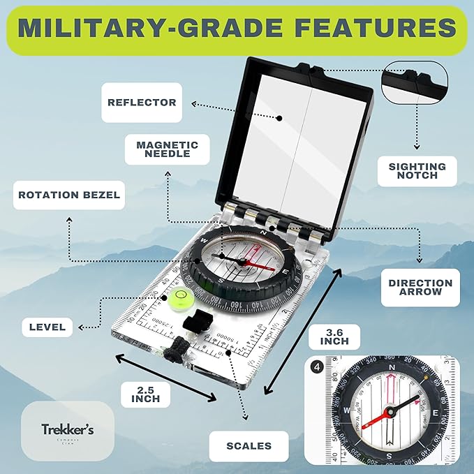 Trekker's Compass Crew Professional Military Lensatic Compass - Image 5