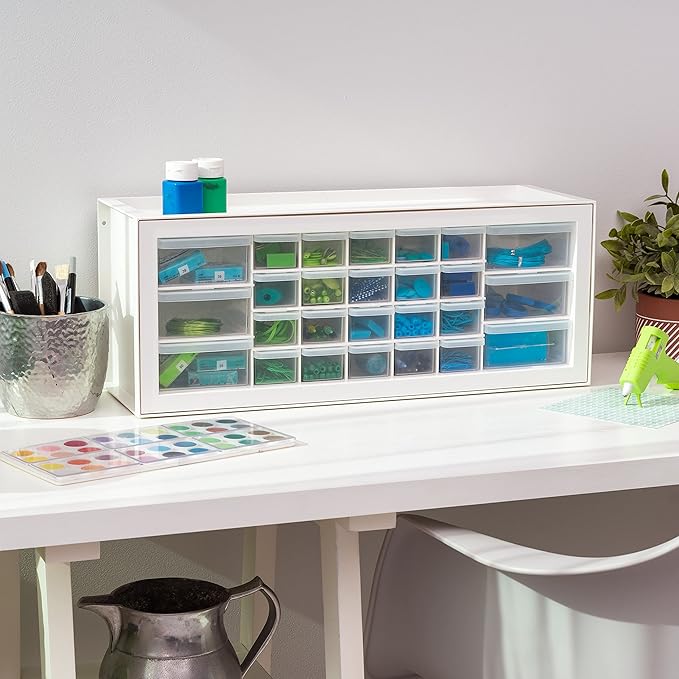 IRIS USA Plastic Drawer Storage Organizer, 26-Drawer Teacher Toolbox Bead Small - Image 8
