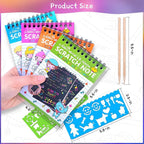 POKONBOY 24 Pack Rainbow Scratch Paper Arts Notebooks, Scratch Note Pads - Image 2