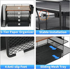 OPNICE Desk Organizer, 5-Tier Paper File Organizer - Image 3