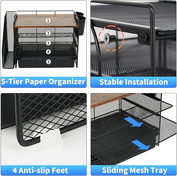 OPNICE Desk Organizer, 5-Tier Paper File Organizer - Image 3