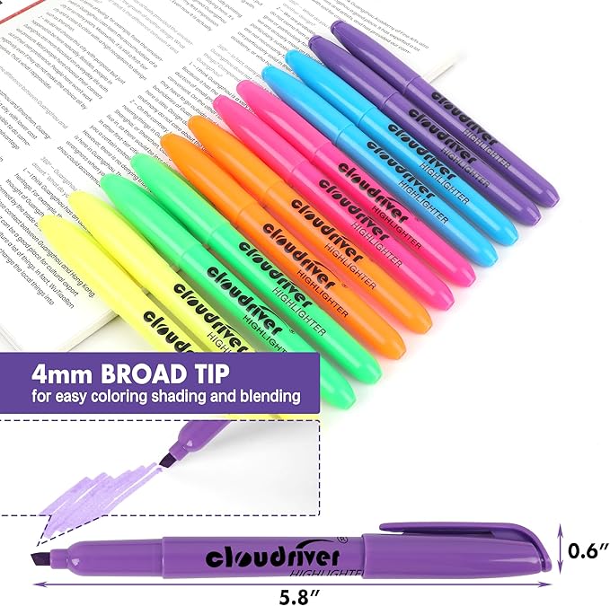 cloudriver Highlighters Bulk Pack Of 120, Chisel Tip, Quick Drying Ink - Image 3