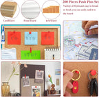200 Pieces Push Pins, 5 Style Red Thumb Tacks Decorative Push Pins - Image 7
