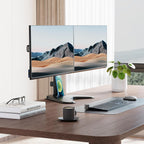 mount-it! dual monitor desk stand mount for 2, close-up detail
