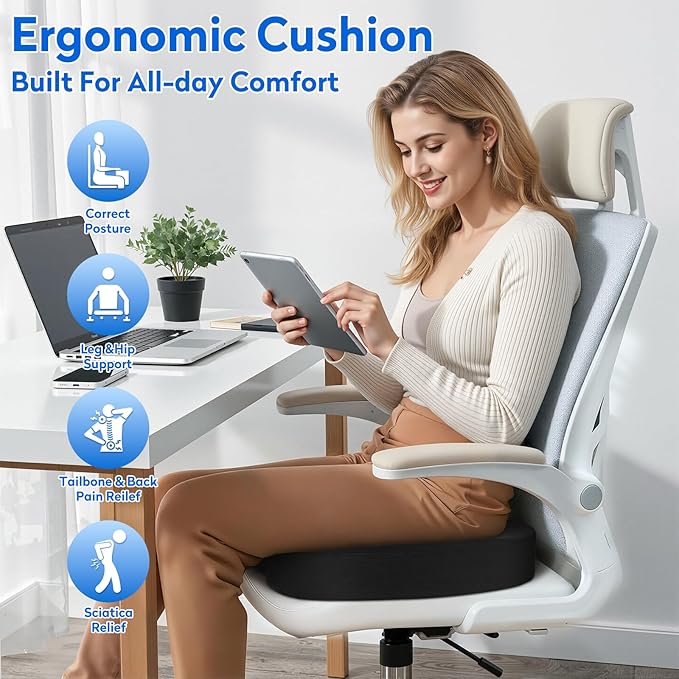 CushZone Seat Cushion, Office Chair Cushions, Car Seat Cushion, Non-Slip - Image 7