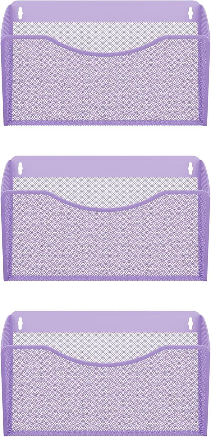 EasyPAG 3 Single Pocket Wall File Organizer, Mesh Hanging File Folder Organizer - Image 2