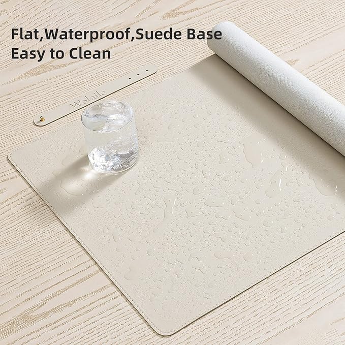 Leather Desk Pad Blotter, Wolaile 36x17 inch Big Keyboard Mouse Pad, Waterproof - Image 3